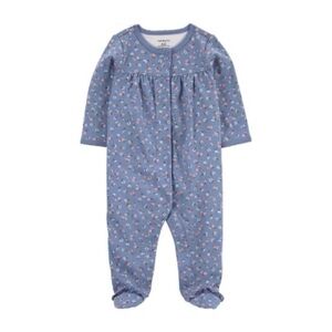 Carter's Blue and Pink Floral Footie One Piece